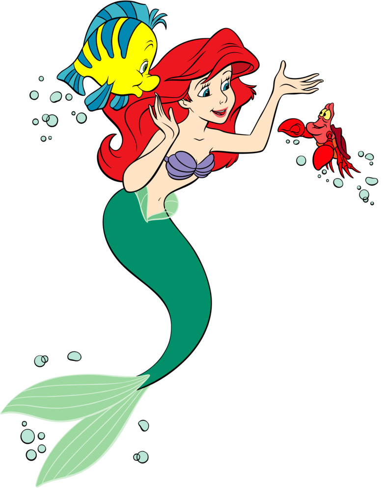 little mermaid with sebastian and flounder